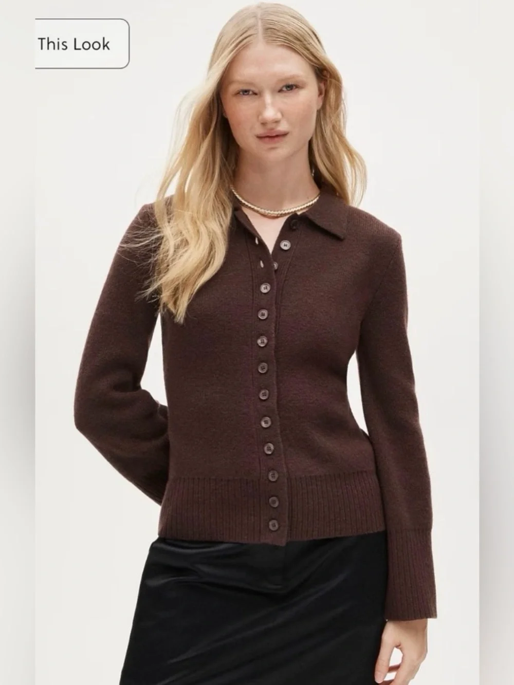 J.Crew Milano-stitch cinched-waist cardigan in deep chocolate